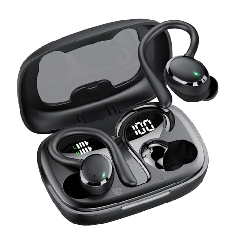 Bluetooth Kopfhörer Sport, Bluetooth 5.3 Kopfhörer Kabellos mit HD Mic,HiFi Stereo Tiefer Bass, 72 Std Spielzeit, Dual LED-Anzeige, IP7 Wasserdicht in Ear Ohrhörer mit Ohrhaken Bluetooth Kopfhörer Sport, Bluetooth 5.3 Kopfhörer Kabellos mit HD Mic,HiFi Stereo Tiefer Bass, 72 Std Spielzeit, Dual LED-Anzeige, IP7 Wasserdicht in Ear Ohrhörer mit Ohrhaken von Tiksounds