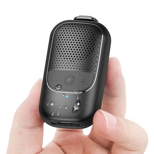 Bluetooth Lautsprecher, Clip-on 5.3 Bluetooth Lautsprecher Klein mit Mic, Tiefbass, IP67 Wasserdicht Mini Lautsprecher, 24Hrs Akkulaufzeit Speaker, Tragbares Geschenk zum Wandern, Duschen, Schwarz Bluetooth Lautsprecher, Clip-on 5.3 Bluetooth Lautsprecher Klein mit Mic, Tiefbass, IP67 Wasserdicht Mini Lautsprecher, 24Hrs Akkulaufzeit Speaker, Tragbares Geschenk zum Wandern, Duschen, Schwarz von Tiksounds