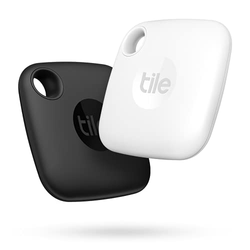 Tile Mate (2022) Bluetooth Schlüsselfinder, 2er Pack, 60m Reichweite, inkl. Community Suchfunktion, iOS & Android App, Alexa & Google Home kompatibel, Weiß/Schwarz von Tile