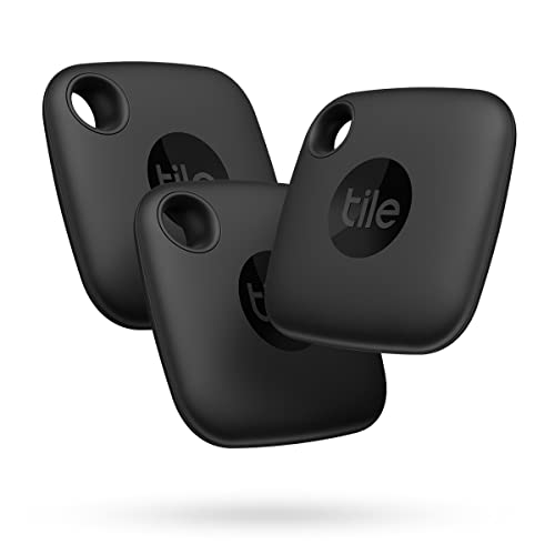 Tile Mate (2022) Bluetooth Schlüsselfinder, 3er Pack, 60m Reichweite, inkl. Community Suchfunktion, iOS & Android App, Alexa & Google Home kompatibel, Schwarz von Tile