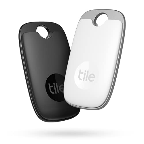 Tile Pro (2022) Bluetooth Schlüsselfinder, 2er Pack, 120m Reichweite, inkl. Community Suchfunktion, iOS & Android App, kompatibel mit Alexa & Google Home, 1x schwarz,1x weiß, Schwarz/Weiß von Tile