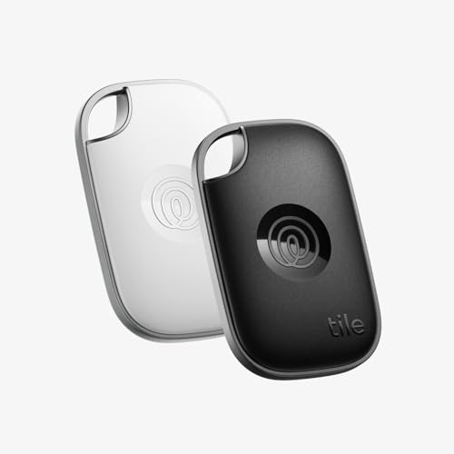 Tile by Life360 Pro (2024) – Leistungsstarker Bluetooth-Tracker, Schlüssel- und Gegenstandsfinder für Schlüssel, Taschen und mehr. iOS- & Android-kompatibel. Handy-Finder. 2er-Pack (Schwarz/Weiß) von Tile
