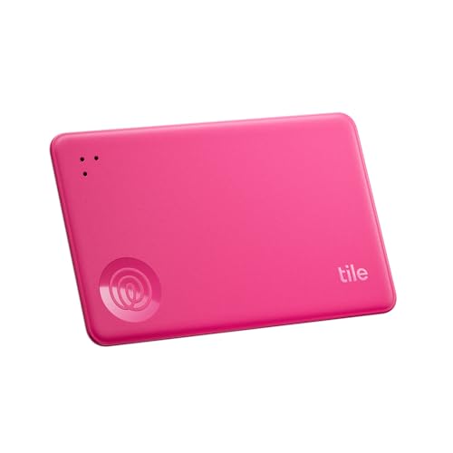 Tile by Life360 Slim (2024) – Geldbörsenfinder, Bluetooth-Tracker und Gegenstandsfinder für Gepäckanhänger, Reisepässe und mehr. iOS- & Android-kompatibel. Handy-Finder. 1er-Pack (Pink Punch) von Tile
