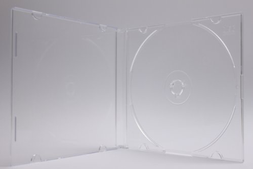 Tillmann Media CD-Leerhüllen Slimcase 5mm für 1 CD/DVD, Deckel transparent, Rückenteil transparent Frosted, Kartoninhalt: 200 Stück von Tillmann Media - Slimcase für 1 CD/DVD