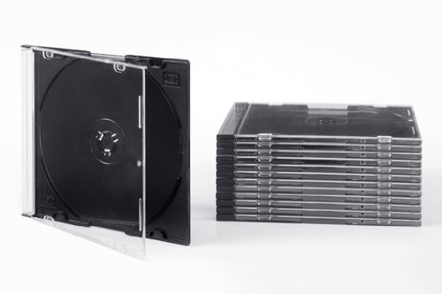 Tillmann Media - 10 Stück CD-Hüllen Slimcase 5 mm, Rückenteil schwarz von Tillmann Media
