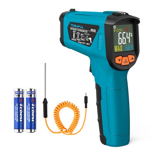 Infrarot Thermometer(nicht für Menschen) -50°C bis 800°C Tilswall IR Digital Laser Temperaturmessgerät mit Thermometer Kochen LCD Display, Alarm für hohe/niedrige Temperatur Kochen Barbecue von Tilswall