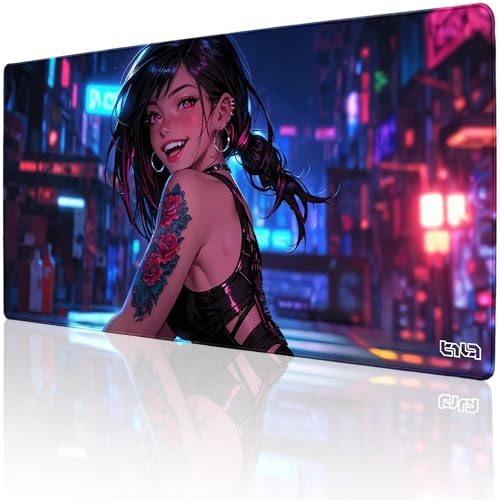 Tilt Schreibtischunterlage 100x50 cm Gaming Mauspad XXL | Rutschfester Mousepad Groß für Schreibtisch und PC Gadgets | Wasserdichter Desk Mat (Cyberpunk Passion) von Tilt