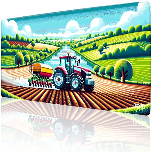 Tilt Schreibtischunterlage 100x50 cm Gaming Mauspad XXL | Rutschfester Mousepad Groß für Schreibtisch und PC Gadgets | Wasserdichter Desk Mat (Farm Simulator) von Tilt