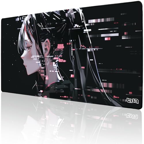 Tilt Schreibtischunterlage 100x50 cm Gaming Mauspad XXL | Rutschfester Mousepad Groß für Schreibtisch und PC Gadgets | Wasserdichter Desk Mat (Glitched Yuki) von Tilt