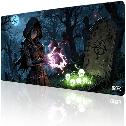 Tilt Schreibtischunterlage 100x50 cm Gaming Mauspad XXL | Rutschfester Mousepad Groß für Schreibtisch und PC Gadgets | Wasserdichter Desk Mat (Kuro The Necromancer) von Tilt
