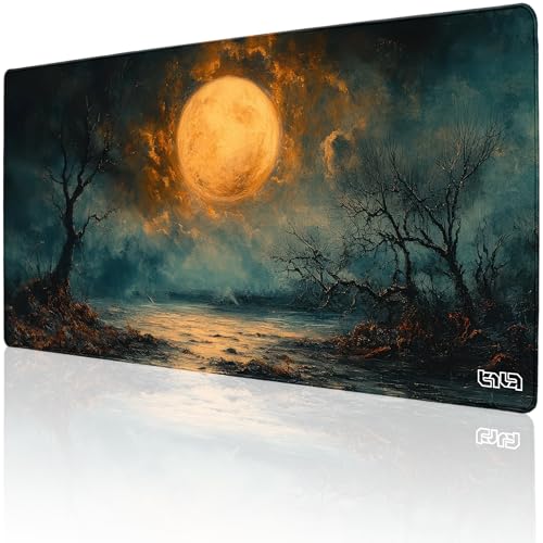 Tilt Schreibtischunterlage 100x50 cm Gaming Mauspad XXL | Rutschfester Mousepad Groß für Schreibtisch und PC Gadgets | Wasserdichter Desk Mat (Lunar Abyss) von Tilt