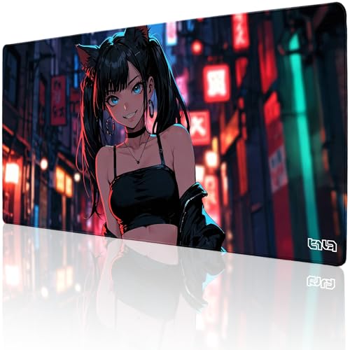 Tilt Schreibtischunterlage 100x50 cm Gaming Mauspad XXL | Rutschfester Mousepad Groß für Schreibtisch und PC Gadgets | Wasserdichter Desk Mat (Neko Yumi) von Tilt