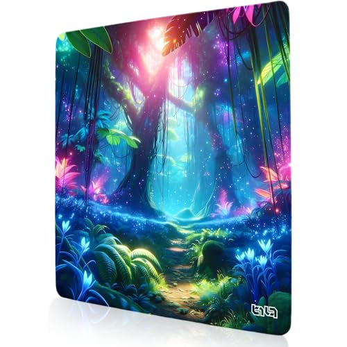 Tilt Schreibtischunterlage 30x30 cm Gaming Mauspad | Rutschfester Mousepad Groß für Schreibtisch und PC Gadgets | Wasserdichter Desk Mat (Cosmic Forest) von Tilt