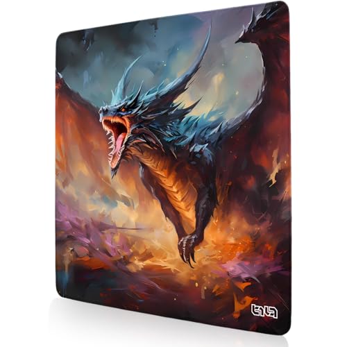 Tilt Schreibtischunterlage 30x30 cm Gaming Mauspad | Rutschfester Mousepad Groß für Schreibtisch und PC Gadgets | Wasserdichter Desk Mat (Dragon's Wrath) von Tilt