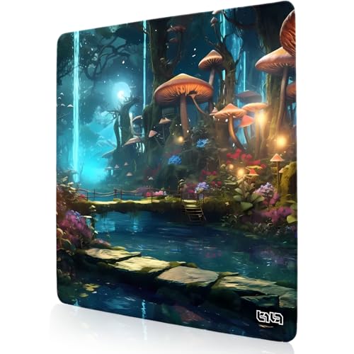 Tilt Schreibtischunterlage 30x30 cm Gaming Mauspad | Rutschfester Mousepad Groß für Schreibtisch und PC Gadgets | Wasserdichter Desk Mat (Mysterious Forest) von Tilt