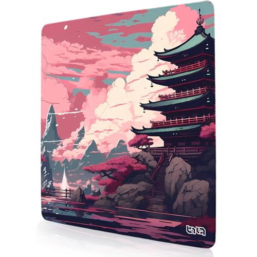 Tilt Schreibtischunterlage 30x30 cm Gaming Mauspad | Rutschfester Mousepad Groß für Schreibtisch und PC Gadgets | Wasserdichter Desk Mat (Sakura Sanctuary) von Tilt