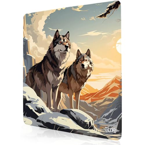 Tilt Schreibtischunterlage 30x30 cm Gaming Mauspad | Rutschfester Mousepad Groß für Schreibtisch und PC Gadgets | Wasserdichter Desk Mat (Wolf Lands) von Tilt
