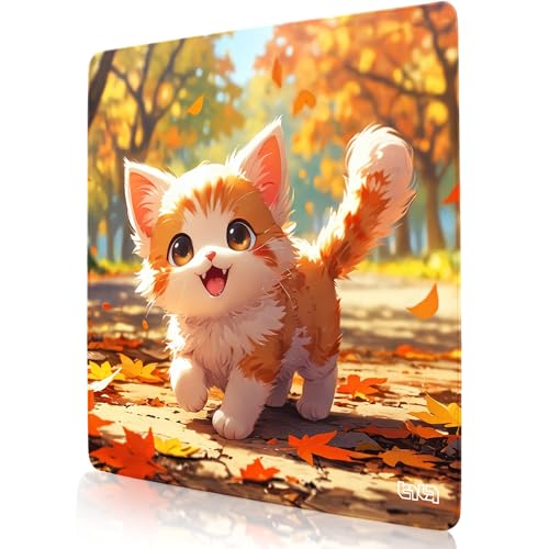 Tilt Schreibtischunterlage 50x50 cm Gaming Mauspad XXL | Rutschfester Mousepad Groß für Schreibtisch und PC Gadgets | Wasserdichter Desk Mat (Leafy Purrs) von Tilt