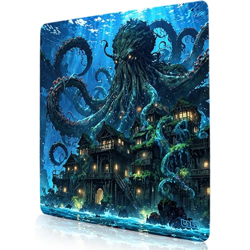 Tilt Schreibtischunterlage 50x50 cm Gaming Mauspad XXL | Rutschfester Mousepad Groß für Schreibtisch und PC Gadgets | Wasserdichter Desk Mat (Revenge of Kraken) von Tilt