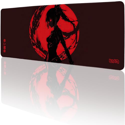Tilt Schreibtischunterlage 80x30 cm Gaming Mauspad XXL | Rutschfester Mousepad Groß für Schreibtisch und PC Gadgets | Wasserdichter Desk Mat (Crimson Ninja) von Tilt