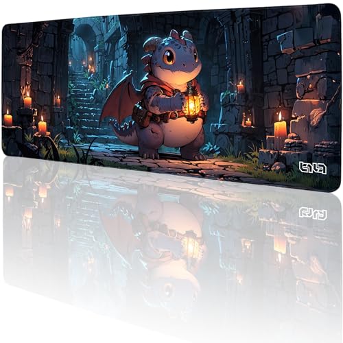 Tilt Schreibtischunterlage 80x30 cm Gaming Mauspad XXL | Rutschfester Mousepad Groß für Schreibtisch und PC Gadgets | Wasserdichter Desk Mat (Dragon with a Lantern) von Tilt