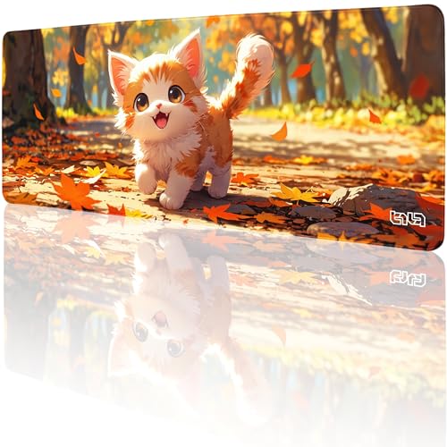 Tilt Schreibtischunterlage 80x30 cm Gaming Mauspad XXL | Rutschfester Mousepad Groß für Schreibtisch und PC Gadgets | Wasserdichter Desk Mat (Leafy Purrs) von Tilt