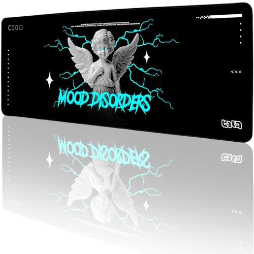 Tilt Schreibtischunterlage 80x30 cm Gaming Mauspad XXL | Rutschfester Mousepad Groß für Schreibtisch und PC Gadgets | Wasserdichter Desk Mat (Mood Disorders) von Tilt
