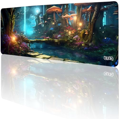 Tilt Schreibtischunterlage 80x30 cm Gaming Mauspad XXL | Rutschfester Mousepad Groß für Schreibtisch und PC Gadgets | Wasserdichter Desk Mat (Mysterious Forest) von Tilt