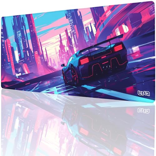 Tilt Schreibtischunterlage 90x40 cm Gaming Mauspad XXL | Rutschfester Mousepad Groß für Schreibtisch und PC Gadgets | Wasserdichter Desk Mat (Arcade Rider) von Tilt