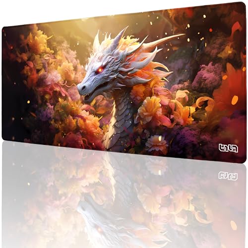 Tilt Schreibtischunterlage 90x40 cm Gaming Mauspad XXL | Rutschfester Mousepad Groß für Schreibtisch und PC Gadgets | Wasserdichter Desk Mat (Colorful Dragon) von Tilt