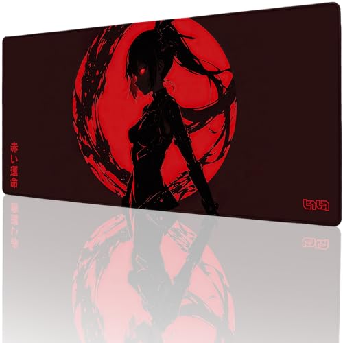 Tilt Schreibtischunterlage 90x40 cm Gaming Mauspad XXL | Rutschfester Mousepad Groß für Schreibtisch und PC Gadgets | Wasserdichter Desk Mat (Crimson Ninja) von Tilt