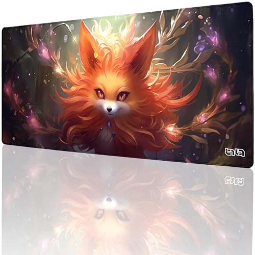 Tilt Schreibtischunterlage 90x40 cm Gaming Mauspad XXL | Rutschfester Mousepad Groß für Schreibtisch und PC Gadgets | Wasserdichter Desk Mat (Enchanted Fox) von Tilt