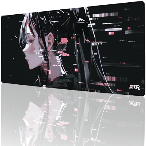 Tilt Schreibtischunterlage 90x40 cm Gaming Mauspad XXL | Rutschfester Mousepad Groß für Schreibtisch und PC Gadgets | Wasserdichter Desk Mat (Glitched Yuki) von Tilt