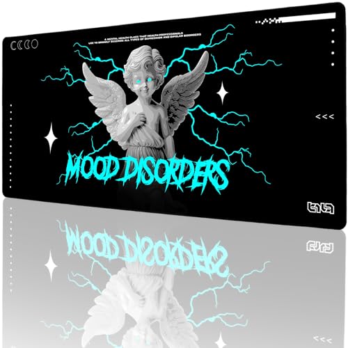 Tilt Schreibtischunterlage 90x40 cm Gaming Mauspad XXL | Rutschfester Mousepad Groß für Schreibtisch und PC Gadgets | Wasserdichter Desk Mat (Mood Disorders) von Tilt