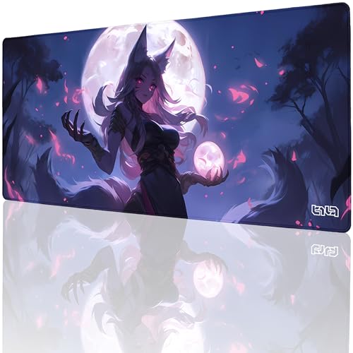 Tilt Schreibtischunterlage 90x40 cm Gaming Mauspad XXL | Rutschfester Mousepad Groß für Schreibtisch und PC Gadgets | Wasserdichter Desk Mat (Moonlit Vixen) von Tilt