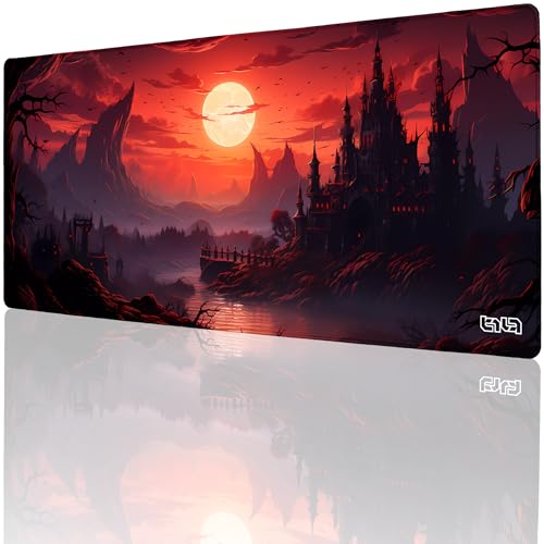 Tilt Schreibtischunterlage 90x40 cm Gaming Mauspad XXL | Rutschfester Mousepad Groß für Schreibtisch und PC Gadgets | Wasserdichter Desk Mat (Moonshadow Keep) von Tilt