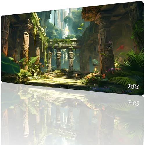 Tilt Schreibtischunterlage 90x40 cm Gaming Mauspad XXL | Rutschfester Mousepad Groß für Schreibtisch und PC Gadgets | Wasserdichter Desk Mat (Mysterious Temple) von Tilt