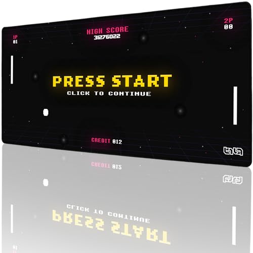 Tilt Schreibtischunterlage 90x40 cm Gaming Mauspad XXL | Rutschfester Mousepad Groß für Schreibtisch und PC Gadgets | Wasserdichter Desk Mat (Press Start) von Tilt