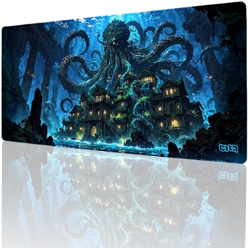 Tilt Schreibtischunterlage 90x40 cm Gaming Mauspad XXL | Rutschfester Mousepad Groß für Schreibtisch und PC Gadgets | Wasserdichter Desk Mat (Revenge of Kraken) von Tilt