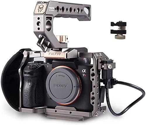 Tilta Vollständiger Kamerakäfig Kompatibel mit Sony A7/A9/A7 II/A7 III/A7S/A7S II/A7R/A7R II/a7R III Film Kit zum Filmemachen, mit oberem Griff des Kamerakäfigs, Schnellwechselplatte TA-T17-A-G von Tilta