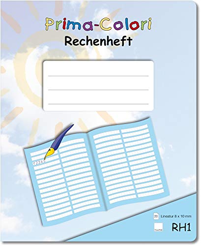 Prima-Colori Rechenheft - RH1 - RH1a - Lineatur 8 x 10 mm - TimeTEX - FormaTex-Format A5+ - Schreiblern-Heft - 92321 von TimeTEX