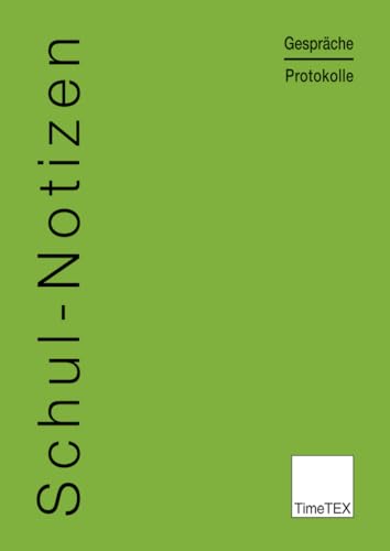 TimeTEX - Heft Schul-Notizen A5 | Zur Dokumentation von Gesprächsnotizen | Made in Germany | Inhalt: Heft mit 32 Seiten inkl. Notizen für Schul- und Fachkonferenzen, Elterngespräche uvm. von TimeTEX