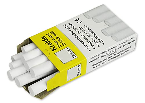 TimeTEX Kreide 10 mm ø - im 10er Pack - weiß - Tafelkreide 62830 von TimeTEX