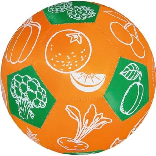 TimeTEX - Lernspiel-Ball "Pello" - Obst und Gemüse | Ein interaktives Spielzeug, das Bewegung, Konzentration und Fantasie fördert. Wunderbar zum Wortschatz erweitern | Thema: Obst und Gemüse-Bilder von TimeTEX