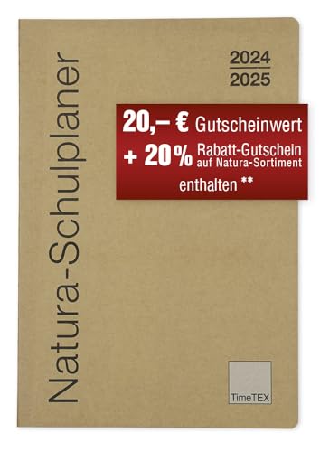 TimeTEX Natura-Schulplaner A4-Plus mit flexiblem Karton-Cover - Schuljahr 2024-2025 - Lehrerkalender - Lehrertimer - 10752 von TimeTEX