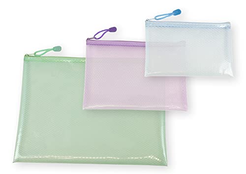 TimeTEX Set Flexo-Utensilien-Taschen farbig, 3-tlg. - Reißverschluss-Taschen - 10313 von TimeTEX