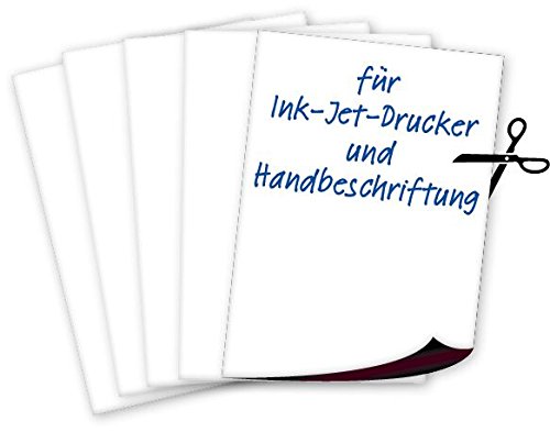 TimeTEX Set Magnet-Papier A4-5 Stück - Oberfläche weiß - beschreibbar - bedruckbar - magnetisch auf der Rückseite - 93140 von TimeTEX