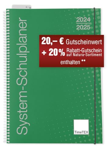 TimeTEX System-Schulplaner A5 Grün - Ringbuch - Schuljahr 2024-2025 - Lehrerkalender - Lehrertimer - 10740 von TimeTEX