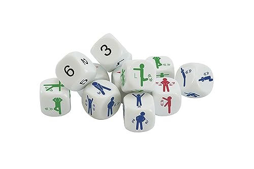 TimeTEX - Würfelset "Bewegung" | Unser 12er Würfel-Set bringt Abwechslung in den Unterricht und die Konzentrationsfähigkeit. Diese Würfel erleichtern spielerisches Lernen | Inhalt: 12tlg. Würfelset von TimeTEX