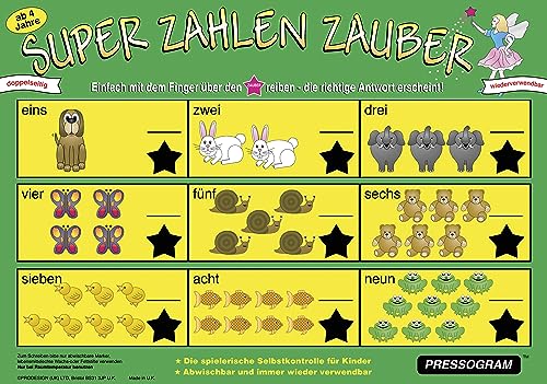 TimeTEX - Zaubertafel "Mathematik" - Bilder-Zauber | Rechen-Tafel mit Selbstkontrolle zum spielerischen Lernen von Zahlen im Zahlenraum bis 10 | Inhalt: Bilder-Zauber von TimeTEX